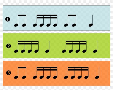 16th Note Rhythm Cards - 4th Grade Rhythm Patterns, HD Png Download ...