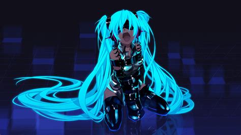 Wallpaper Illustration Night Smoke Blue Vocaloid Hatsune Miku