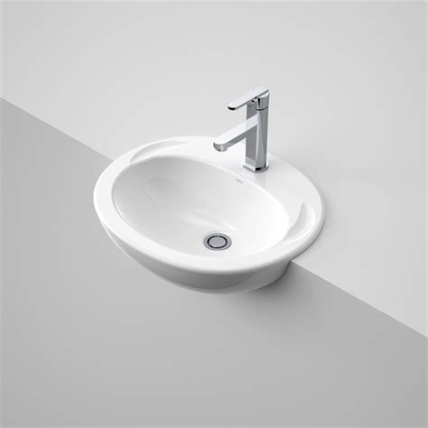 Caroma White Semi Recessed Concorde Vanity Basin 1th Bunnings Warehouse