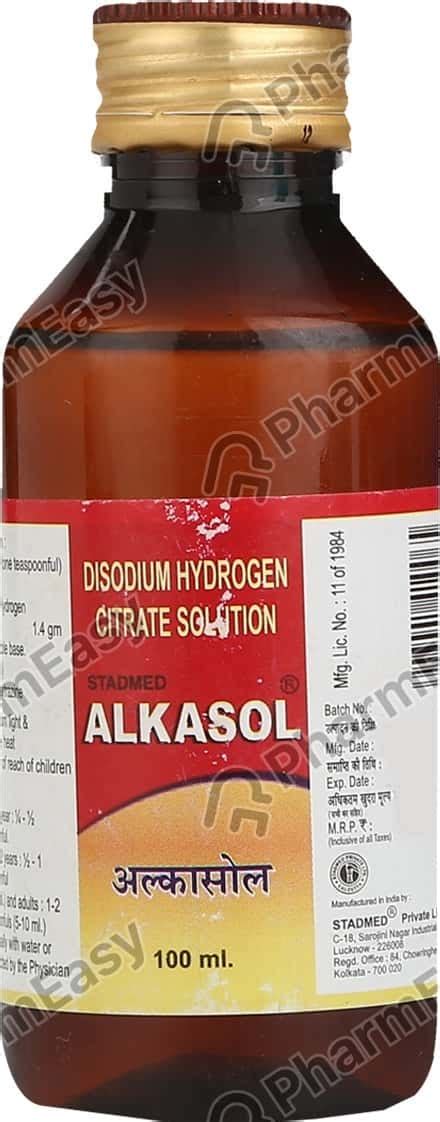 Alkasol 1 4 G Oral Solution 100 Uses Side Effects Price And Dosage Pharmeasy