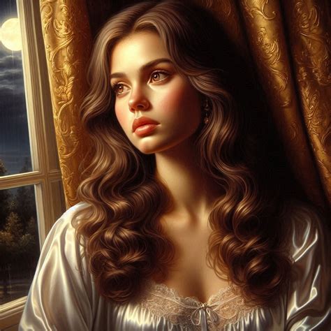 Emily Malhore | Regency era character art, Curly brown hair character