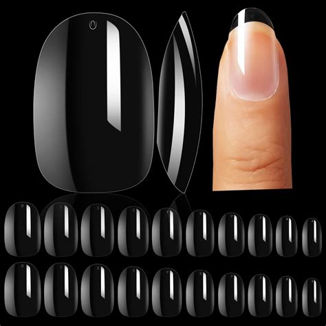 Makartt 500pcs Short Oval Fake Nails Tips Press On Nails Acrylic Full