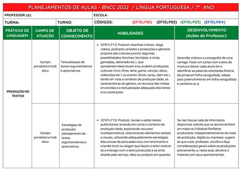 Língua Portuguesa BNCC 2023