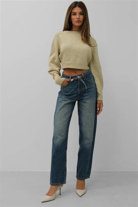 Secret Passion Lingerie Yeni Sezon Kadın Uzun Kollu Bisiklet Yaka Kısa Crop Kazak W