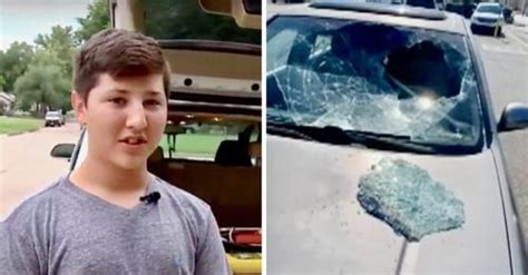 Year Old Boy Comes To The Rescue Of A Baby Trapped In A Hot Car When The Windshield Breaks