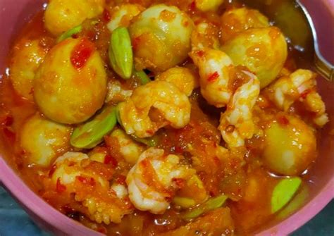 Resep Balado Telur Puyuh Udang Dan Petai Enak Banget Oleh Susi