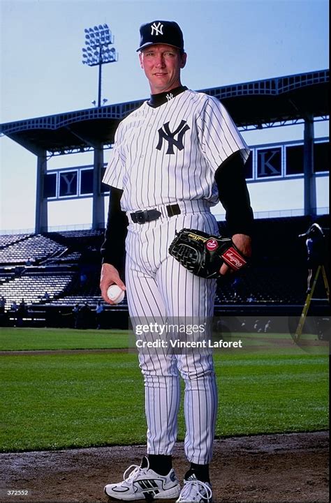 Pitcher David Cone Of The New York Yankees Poses For The Camera On