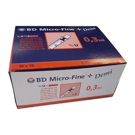 BD Micro Fine 0 3 Ml Insulin Syringe U100 0 30 Mm 30 G 8 Mm X