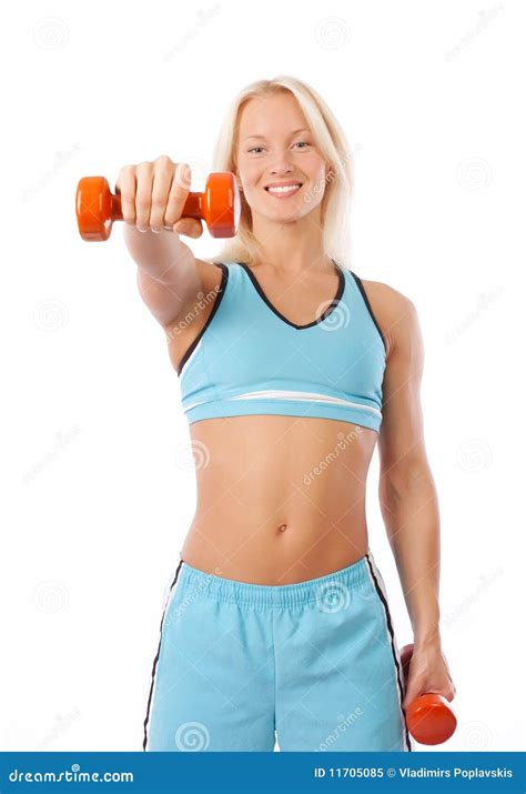 Sexy Blonde Lifting Weights Royalty Free Stock Photo Image 11705085