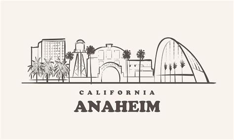 Premium Vector | Anaheim skyline, california