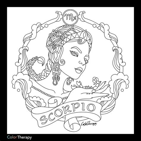 Scorpio Zodiac Sign Coloring Pages Adult Coloring Pages