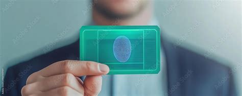 Holographic ID Card Fingerprint Verification Modern Corporate