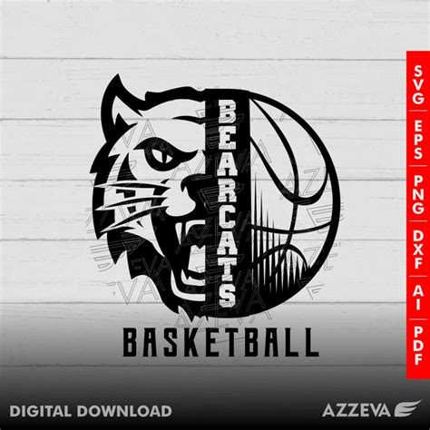 Bearcats Basketball Design Png, Eps, Ai, Dxf, Png, Pdf, Jpg and Svg ...