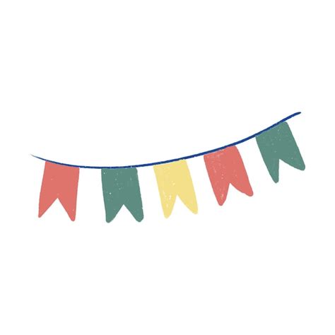 Premium Vector Flags Garland Vector Crayon Texture Doodle Style