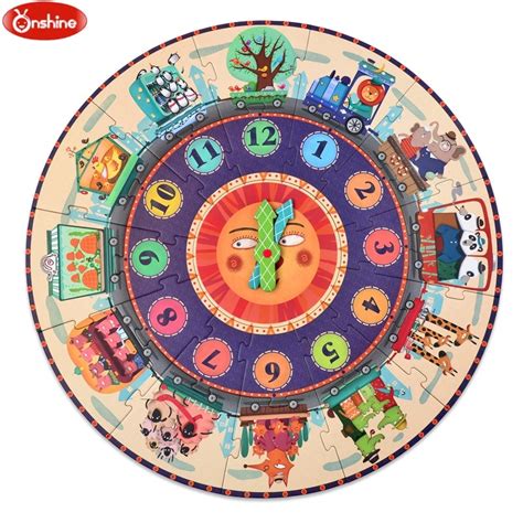 25 Pcs/set Big Puzzle Games Paper Puzzle Digital Clock Cognition My ...