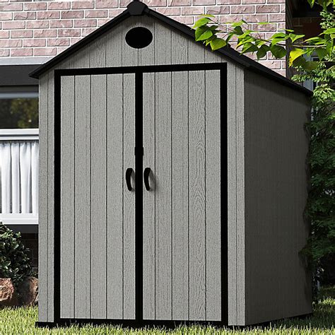 5x7ft Apex Roof Garden Tool Shed Plastic Shed With Double Outward