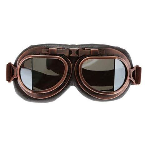 Vintage Aviator Motorcycle Goggles One Size Copper Color Frame Brown Lens American Legend Rider