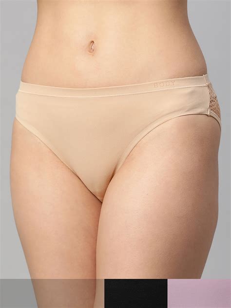 Buy Marks Spencer Women Pack Of High Leg Bikini Briefs With Lace Back T L Briefs For