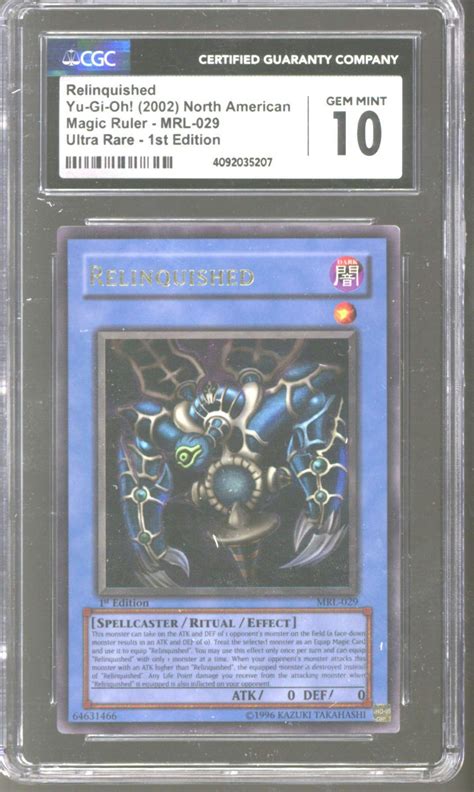 Yu Gi Oh Magic Ruler 1st Edition Relinquished Mrl 029 Cgc 10 Gem Mint Da Card World