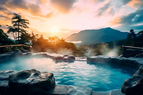Premium Ai Image A Hot Spring In Japan Spa Treatments In Japanese Style Relaxation And Jacuzzi