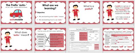 The Prefix Auto Year 3 4 Teaching Resources