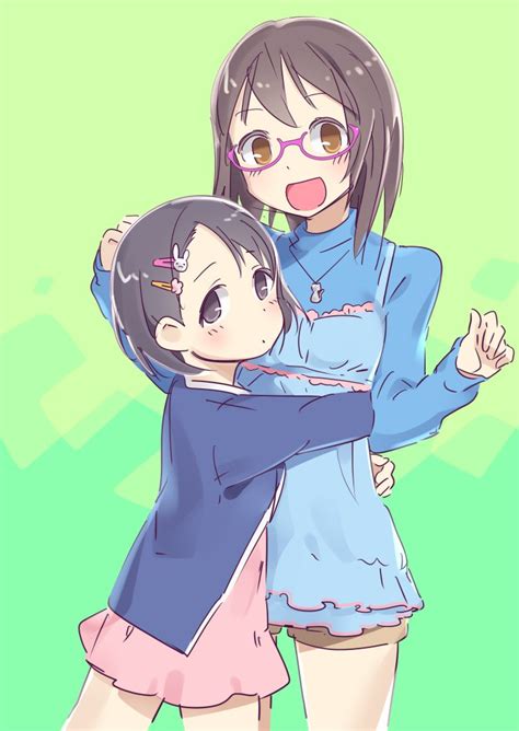 Safebooru 2girls Black Eyes Black Hair Blue Dress Blue Jacket Blue Shirt Blush Breasts Brown