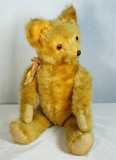 Antique Original Mohair 20 Gold Teddy Bear Jointed Knickerbocker 1930 S 1940 S Knickerbocker