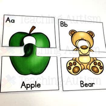 Alphabet Jigsaw Puzzles by Teaching Autism | Teachers Pay Teachers