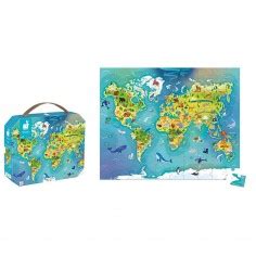 Puzzle Valise Carte Du Monde Double Face Pi Ces Janod