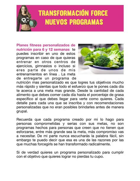 Pdf Planes Tness Personalizados De Nutrici N Para Y Semanas A