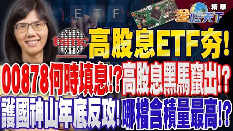 【精華】高股息etf夯！00878何時填息！？高股息黑馬00915竄出頭！？護國神山年底反攻！半導體etf哪檔 含積量 最高！？ 盧燕俐 Tvbsmoney 20231117 Youtube