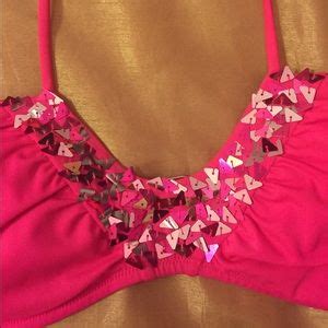 Victoria S Secret Swim Victorias Secret Pink Sequin Bikini Top Poshmark