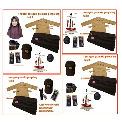 jual fullsetset seragam pramuka pengalang putri  sd shopee indonesia