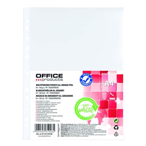 Koszulki Na Dokumenty OFFICE PRODUCTS PP A4 Groszkowe 100szt