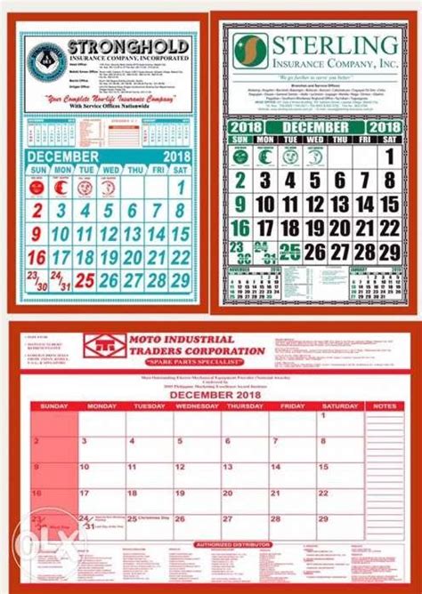 Commercial Calendar On Carousell