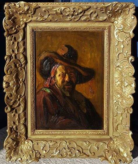 Proantic Marcel Arnaud Portrait D Homme Au Chapeau