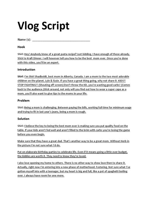 Contoh Script Video Vlog 33 Contoh Naskah Pembuatan Video