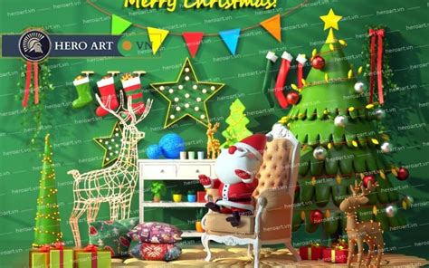 Mô hình tiểu cảnh trang trí Giáng Sinh Noel độc đáo tại Hero Art