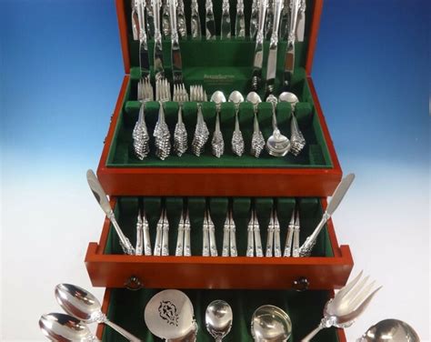 Grande Baroque by Wallace Sterling Silver Flatware for 18 Set 116 ...