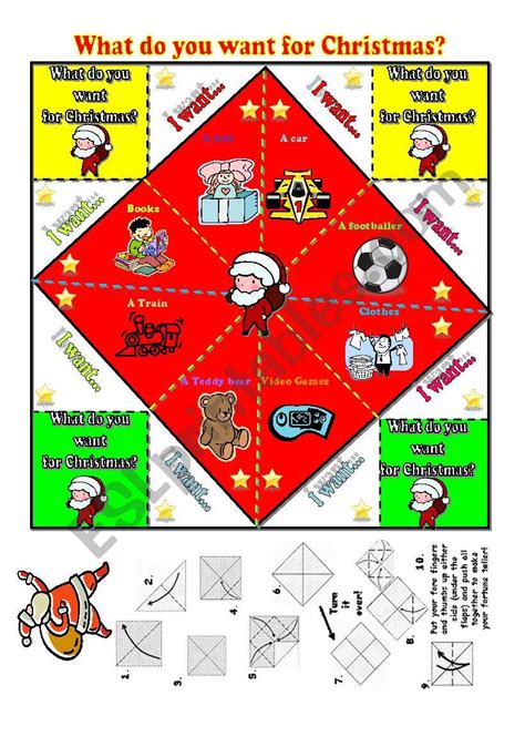 Christmas And Toys Fortune Teller B W Version UPDATED Fully