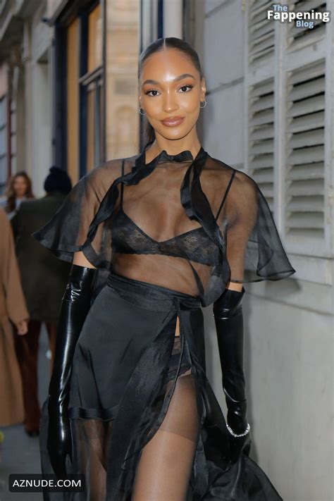 Jourdan Dunn Sexy Flaunts Her Hot Tits At The Victoria Beckham Fashion Show In Paris Aznude