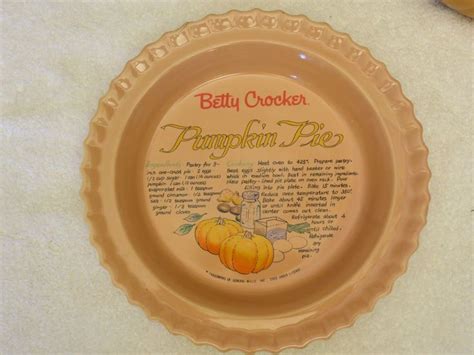 Betty Crocker Pumpkin Pie Plate Dish Recipe With Lid In Original Box Vintage Pie Plate Betty