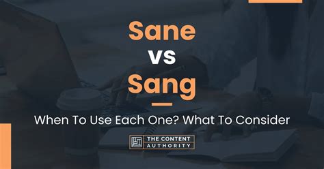 Sane Vs Sang When To Use Each One What To Consider