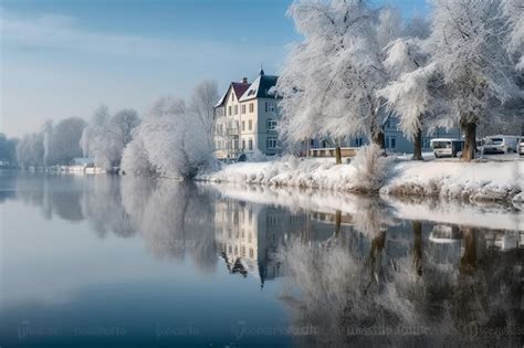 Premium Ai Image Winter In Augsburg Germany Panoramic View Of