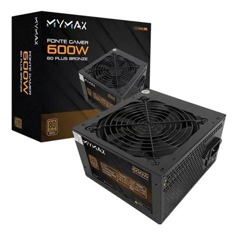 Fonte Gamer Atx 600w 80 Plus Bronze Pfc Ativo Mymax Parcelamento