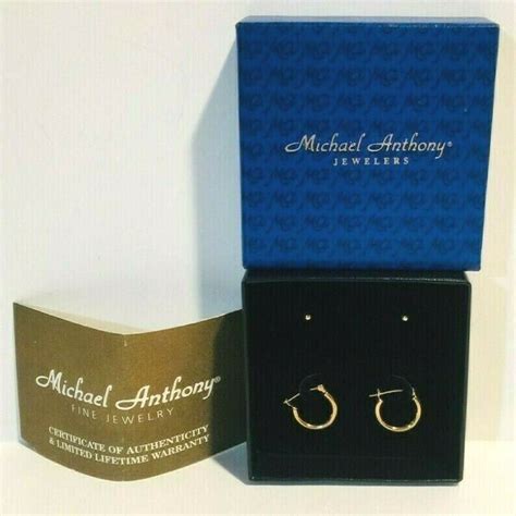 Michael Anthony Earrings Hoops And Studs Boxed 14k Gold New Ebay