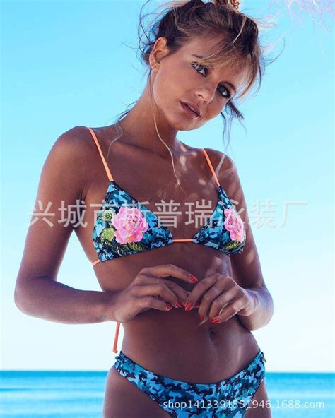 Buy FuweiEncore Stamp Bikini Sexy Bikini Lotus Leaf Edge Banding