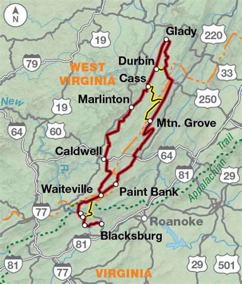 ALLEGHENY TRAIL MAP WEST VIRGINIA - ToursMaps.com