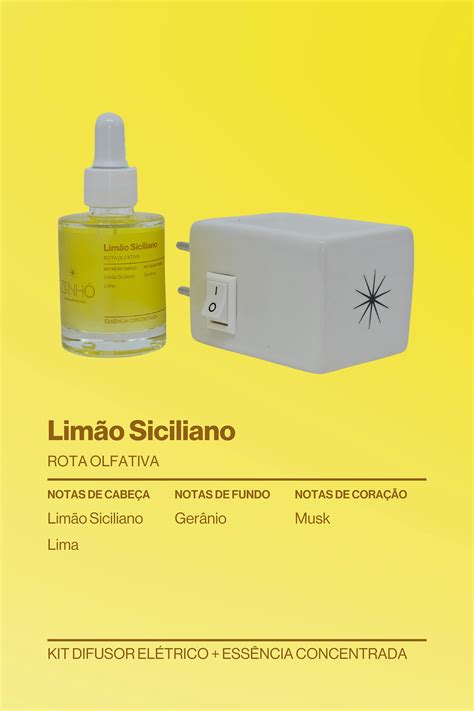 Kit Difusor Elétrico Essência Concentrada de Limão Siciliano 30ml