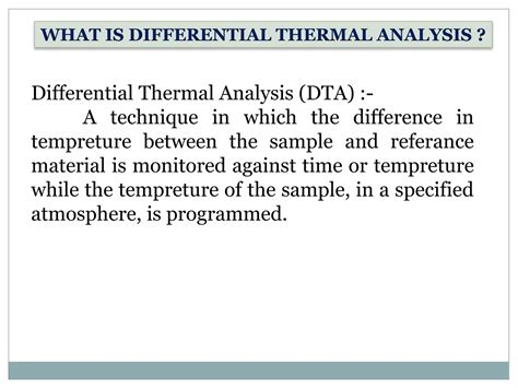 Differential Thermal Analysis [dta] Ppt